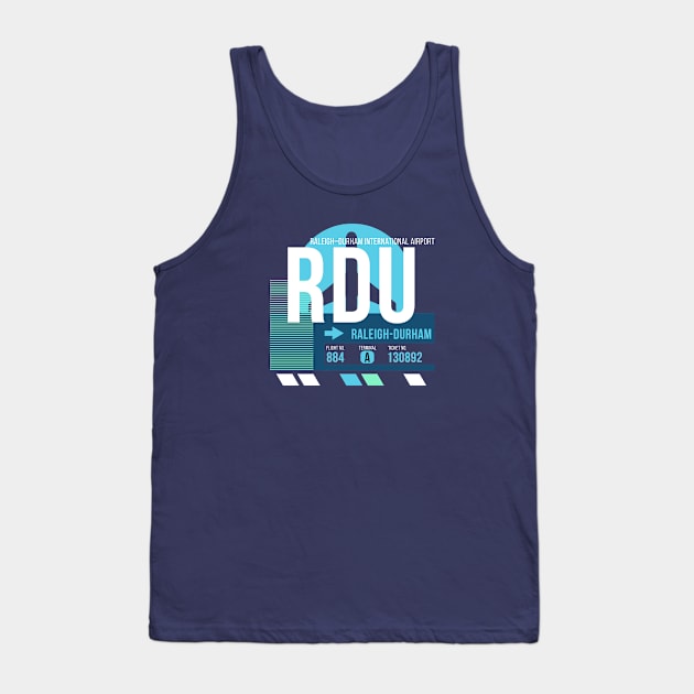 Raleigh-Durham (RDU) Airport // Sunset Baggage Tag Tank Top by Now Boarding